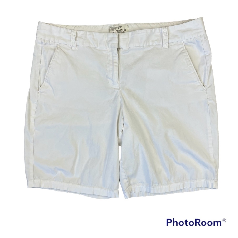 J. CREW Women’s Size 6 White Cotton Bermuda Shorts